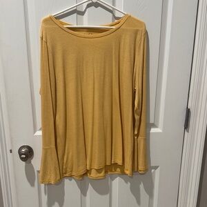 Yellow and White Striped Women's Top